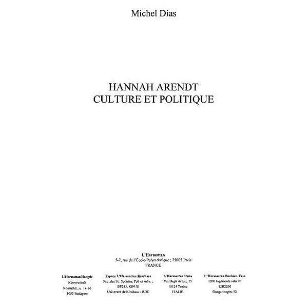 Hannah Arendt / Hors-collection, Michel Dias