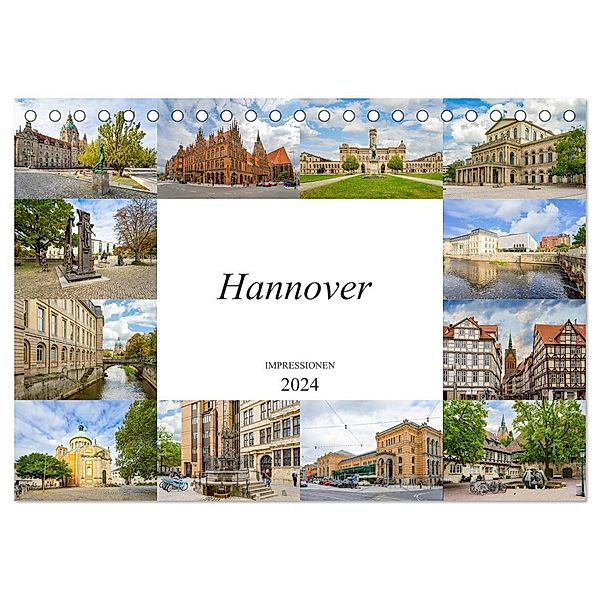 Hannover Stadtansichten (Tischkalender 2024 DIN A5 quer), CALVENDO Monatskalender, Dirk Meutzner