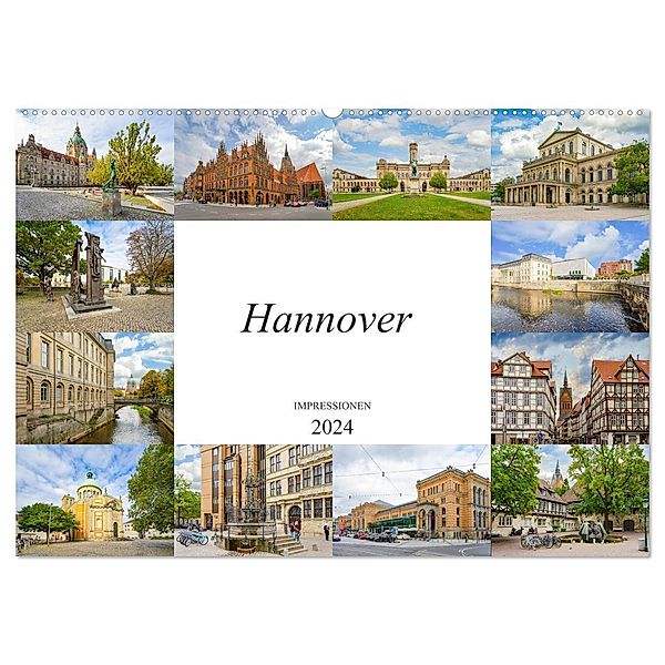 Hannover Stadtansichten (Wandkalender 2024 DIN A2 quer), CALVENDO Monatskalender, Dirk Meutzner