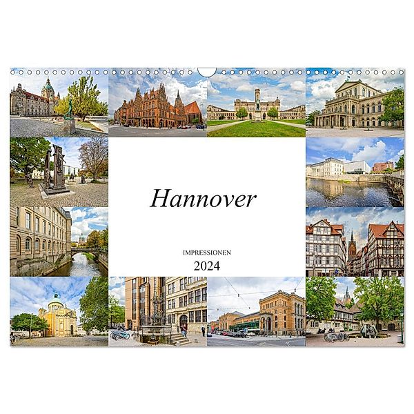 Hannover Stadtansichten (Wandkalender 2024 DIN A3 quer), CALVENDO Monatskalender, Dirk Meutzner
