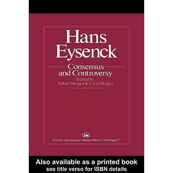 Hans Eysenck: Consensus And Controversy