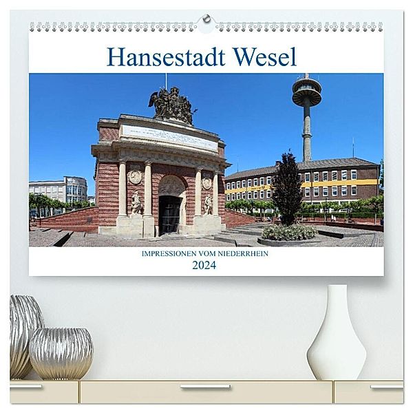 Hansestadt Wesel - Impressionen vom Niederrhein (hochwertiger Premium Wandkalender 2024 DIN A2 quer), Kunstdruck in Hochglanz, pixs:sell