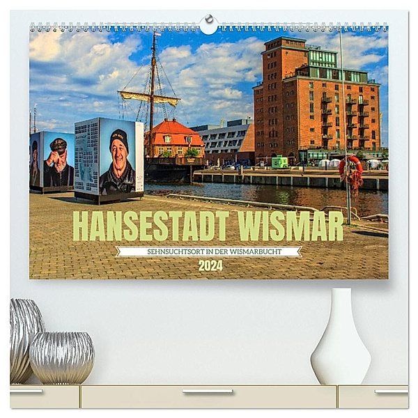 Hansestadt Wismar - Sehnsuchtsort in der Wismarbucht (hochwertiger Premium Wandkalender 2024 DIN A2 quer), Kunstdruck in Hochglanz, Holger Felix