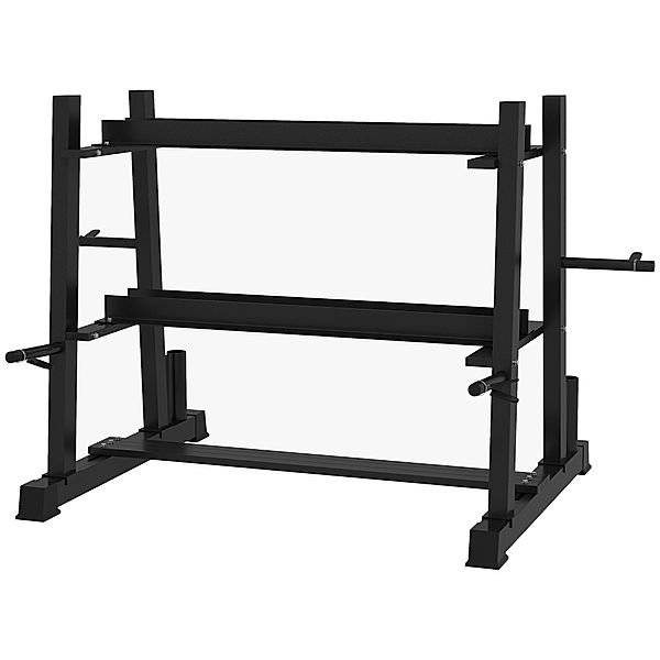 Hantel- und Gewichteständer mit 3 Stufen schwarz (Farbe: schwarz)