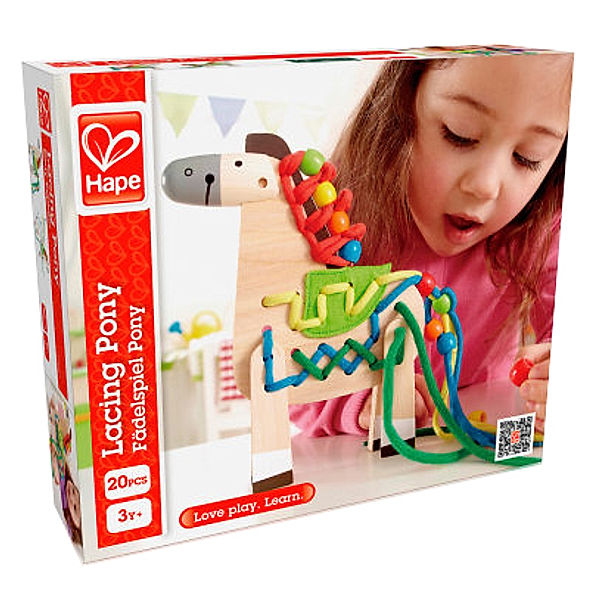 Hape Fädelspiel Pony, 20-tlg.