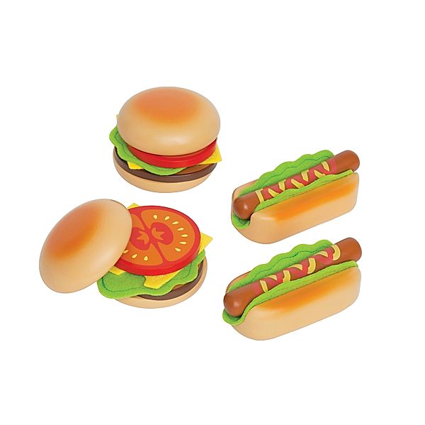 Hape Set Hamburger & Hotdogs, 18-tlg. aus Holz