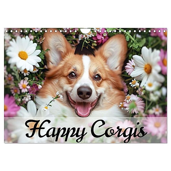 Happy Corgis (Wandkalender 2025 DIN A4 quer), CALVENDO Monatskalender, Calvendo, Ally Bee