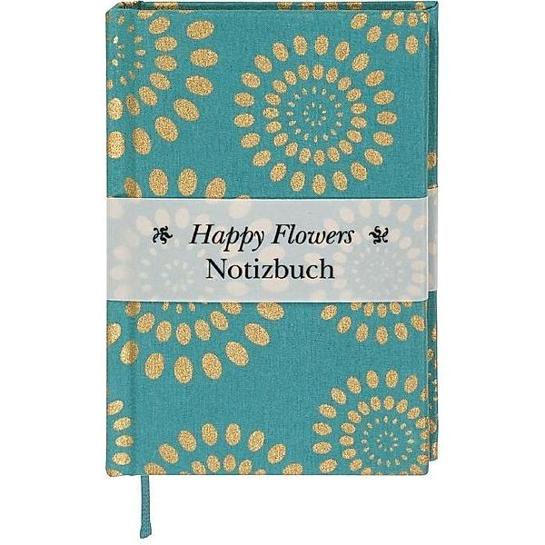 Happy Flowers Notizbuch klein - Türkis (Liniert)