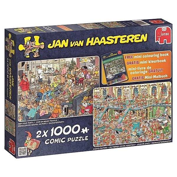 Happy Holidays (Puzzle) + Malbuch, Jan Van Haasteren