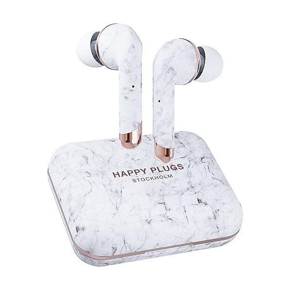 Happy Plugs Bluetooth®-Ohrhörer Air 1 Plus In Ear, True Wireless, White Marble