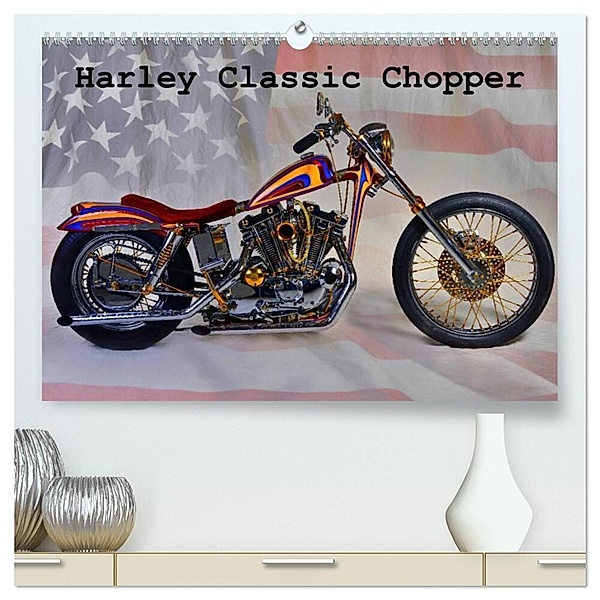 Harley Classic Chopper (hochwertiger Premium Wandkalender 2024 DIN A2 quer), Kunstdruck in Hochglanz, Ingo Laue