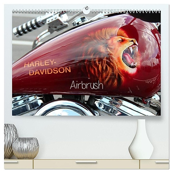 Harley Davidson - Airbrush (hochwertiger Premium Wandkalender 2024 DIN A2 quer), Kunstdruck in Hochglanz, Matthias Brix - Studio Brix