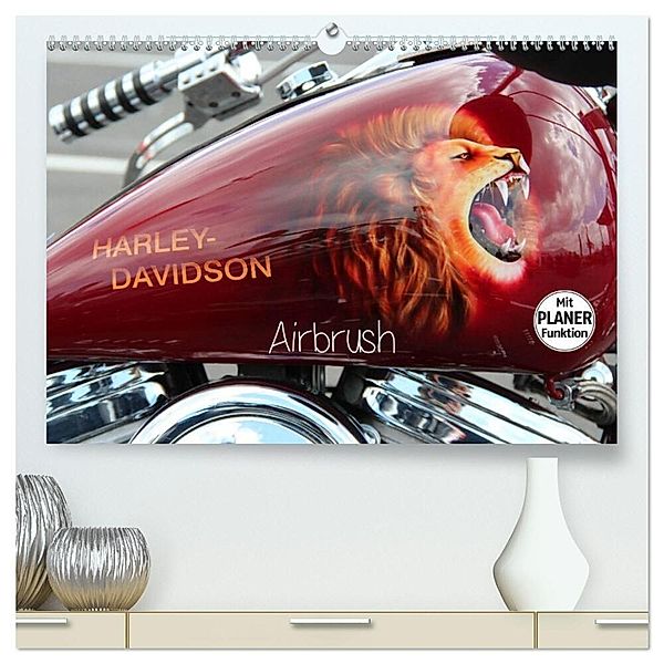 Harley Davidson - Airbrush (hochwertiger Premium Wandkalender 2025 DIN A2 quer), Kunstdruck in Hochglanz, Calvendo, Matthias Brix - Studio Brix