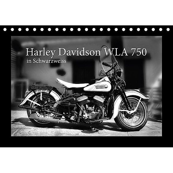 Harley Davidson WLA 750 in Schwarzweiss (Tischkalender 2017 DIN A5 quer), Ingo Laue