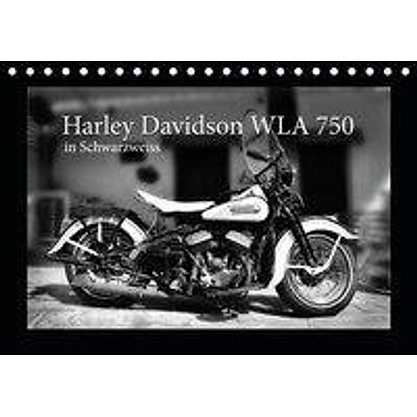 Harley Davidson WLA 750 in Schwarzweiss (Tischkalender 2020 DIN A5 quer), Ingo Laue