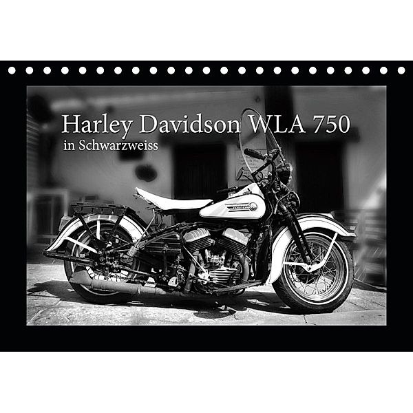 Harley Davidson WLA 750 in Schwarzweiss (Tischkalender 2021 DIN A5 quer), Ingo Laue