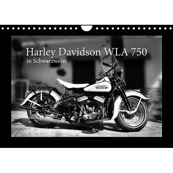 Harley Davidson WLA 750 in Schwarzweiss (Wandkalender 2022 DIN A4 quer), Ingo Laue