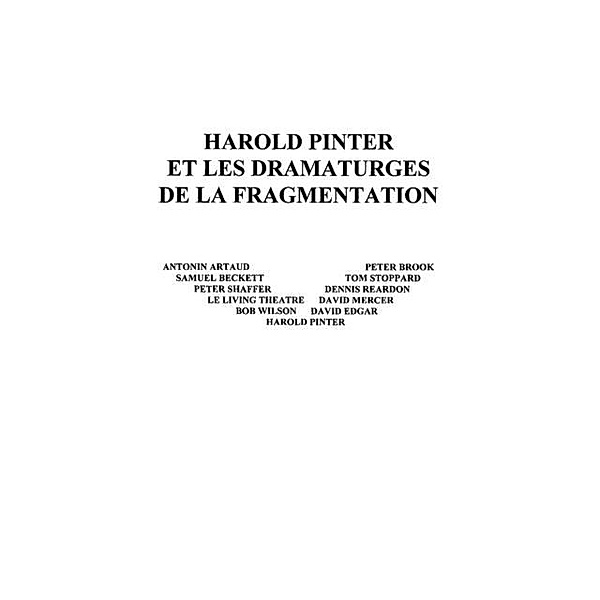 Harold pinter et les dramaturges de la f / Hors-collection, Gauthier Brigitte