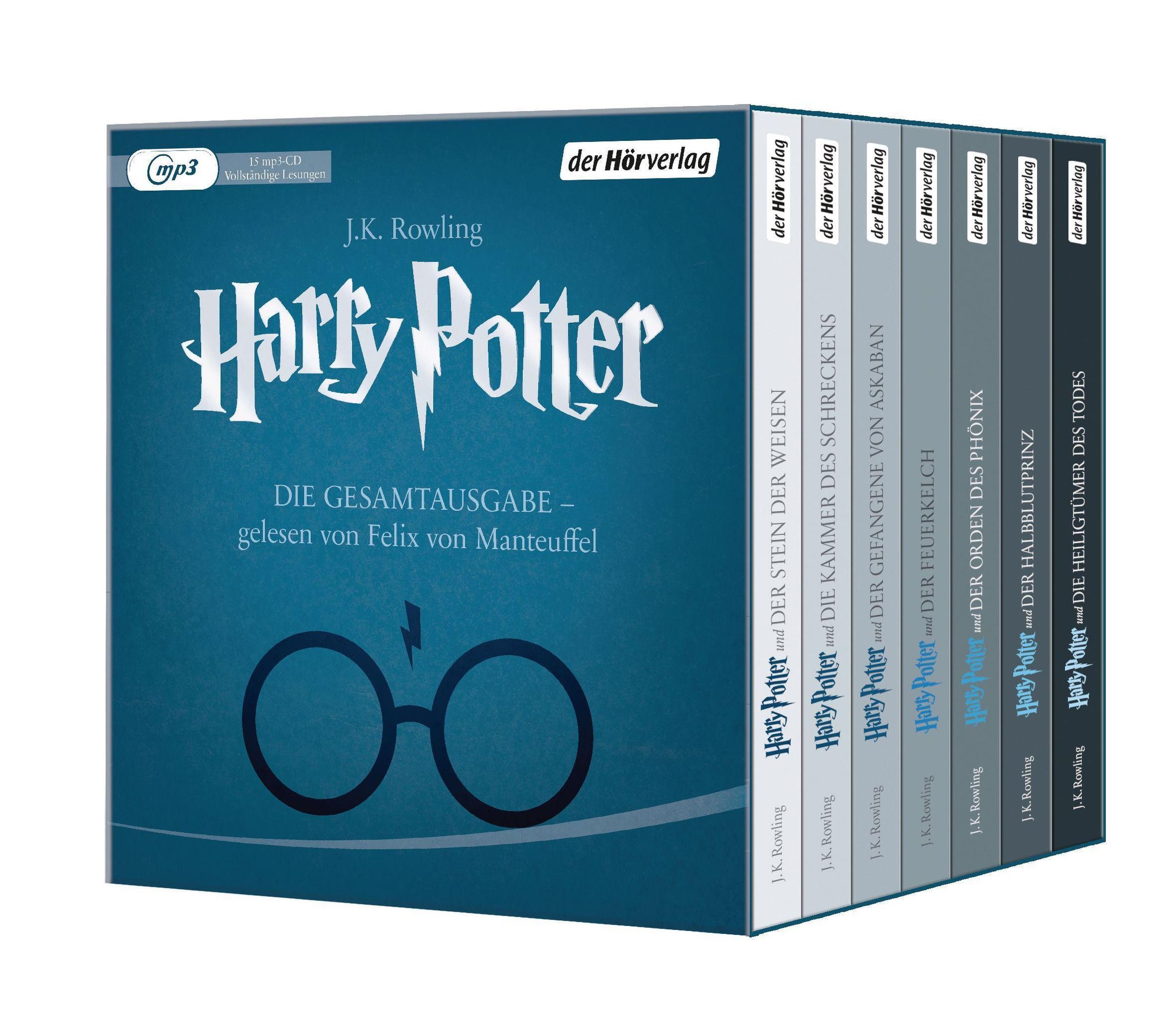 Harry Potter - Die Gesamtausgabe - gelesen von Felix von Manteuffel, 15  Audio-CD, 15 MP3 Hörbuch