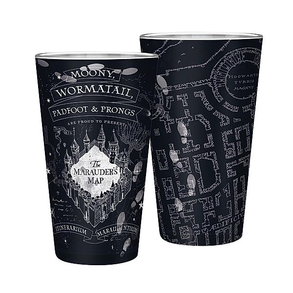 HARRY POTTER - Large Glass - 400ml - Marauder's map - Matte