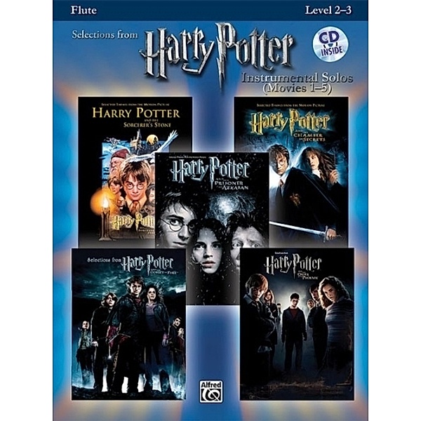 Harry Potter Movies 1-5, w. Audio-CD, for Flute, John Williams