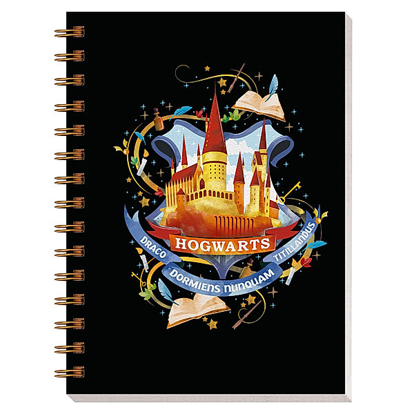 Harry Potter: Notizbuch Hogwarts mit Spiralbindung und Register, Panini