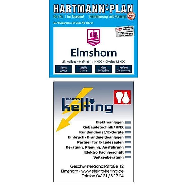 HARTMANN-PLAN Elmshorn, 1:14.000, Stadtplan