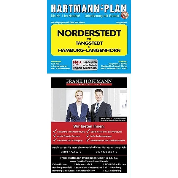 HARTMANN-PLAN Norderstedt mit Tangstedt und Hamburg-Langenhorn, 1:25.000, Stadtplan