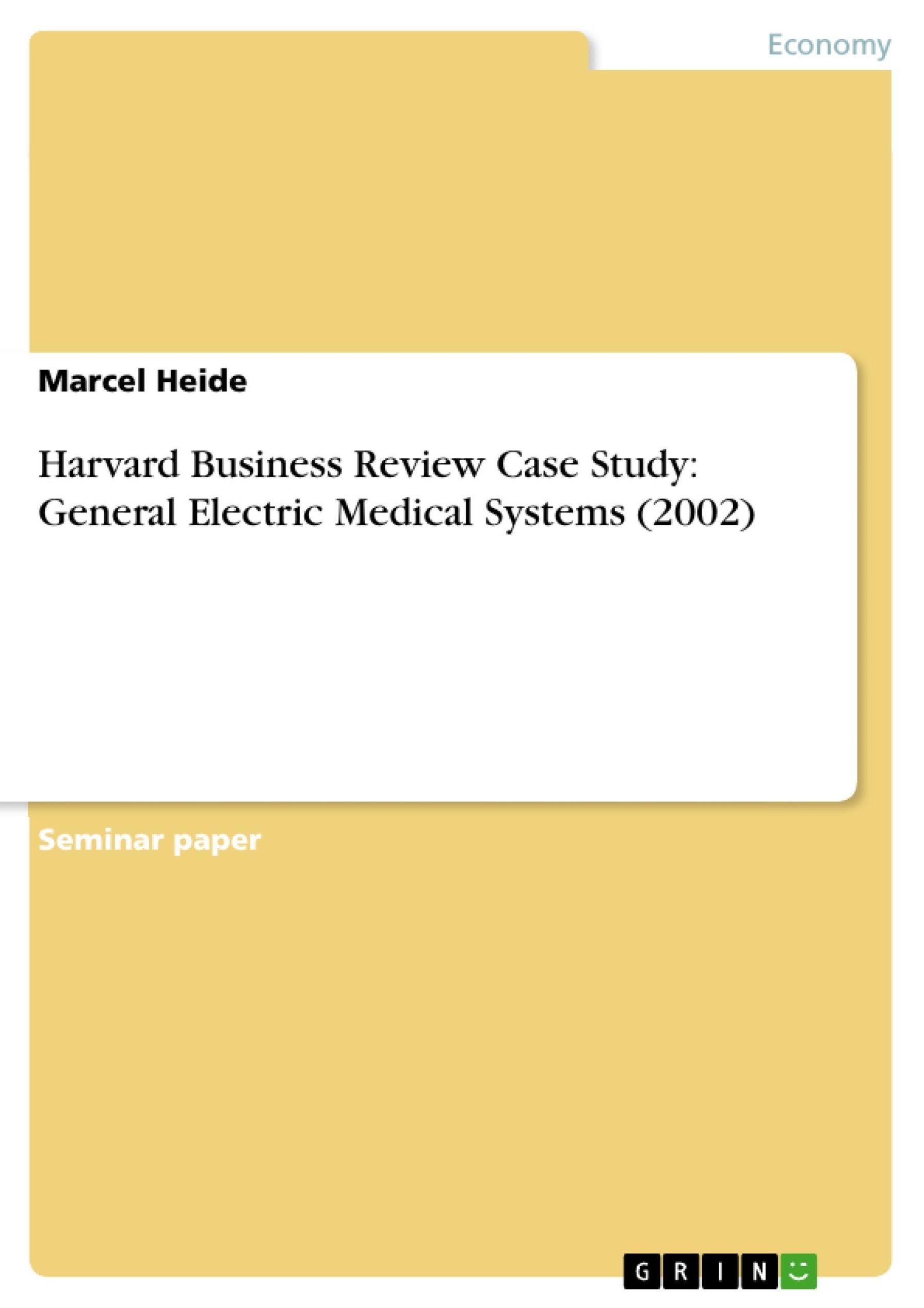 general electric harvard case study