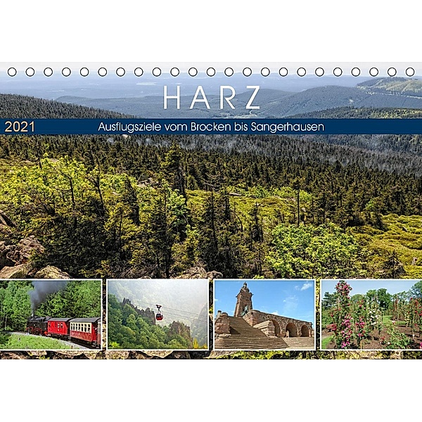 Harz - Ausflugsziele vom Brocken bis Sangerhausen (Tischkalender 2021 DIN A5 quer), Anja Frost