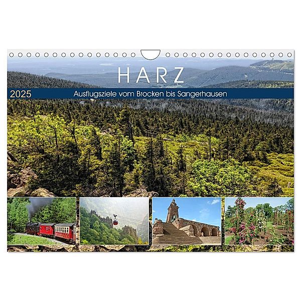Harz - Ausflugsziele vom Brocken bis Sangerhausen (Wandkalender 2025 DIN A4 quer), CALVENDO Monatskalender, Calvendo, Anja Frost