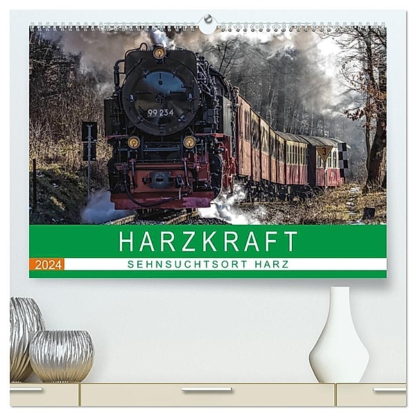 HARZKRAFT - SEHNSUCHTSORT HARZ (hochwertiger Premium Wandkalender 2024 DIN A2 quer), Kunstdruck in Hochglanz, Holger Felix