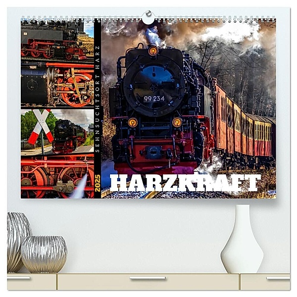 HARZKRAFT - SEHNSUCHTSORT HARZ (hochwertiger Premium Wandkalender 2025 DIN A2 quer), Kunstdruck in Hochglanz, Calvendo, Holger Felix