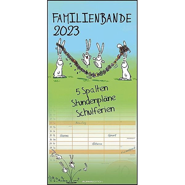 Hasen 2023 Familienplaner - Familien-Timer - Termin-Planer - Kinder-Kalender - Familien-Kalender - 22x45