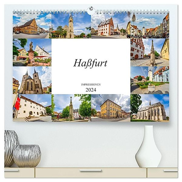 Haßfurt Impressionen (hochwertiger Premium Wandkalender 2024 DIN A2 quer), Kunstdruck in Hochglanz, Dirk Meutzner