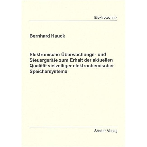 Hauck, B: Elektronische Überwachungs- und Steuergeräte zum E, Bernhard Hauck