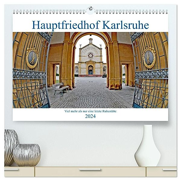 Hauptfriedhof Karlsruhe (hochwertiger Premium Wandkalender 2024 DIN A2 quer), Kunstdruck in Hochglanz, Klaus Eppele