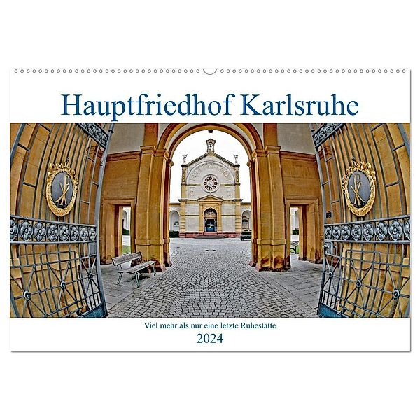 Hauptfriedhof Karlsruhe (Wandkalender 2024 DIN A2 quer), CALVENDO Monatskalender, Klaus Eppele