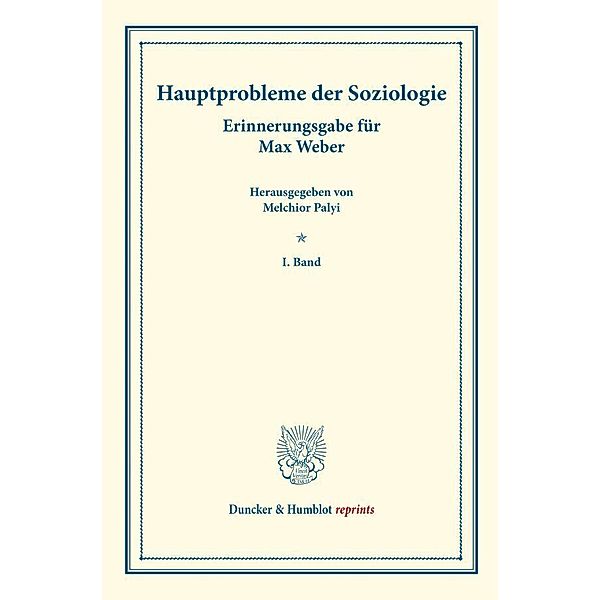 Hauptprobleme der Soziologie.