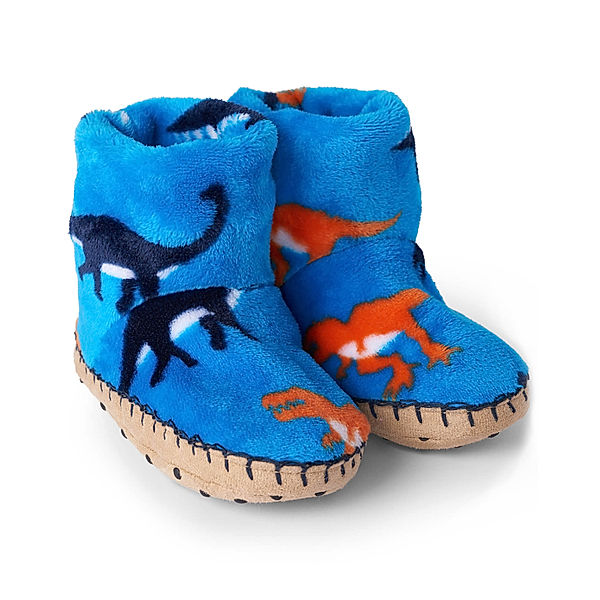 Hatley Haus-Slipper WILD DINOS in blau