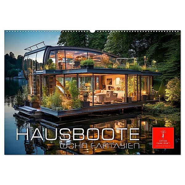 Hausboote Wohn Fantasien (Wandkalender 2024 DIN A2 quer), CALVENDO Monatskalender, Peter Roder