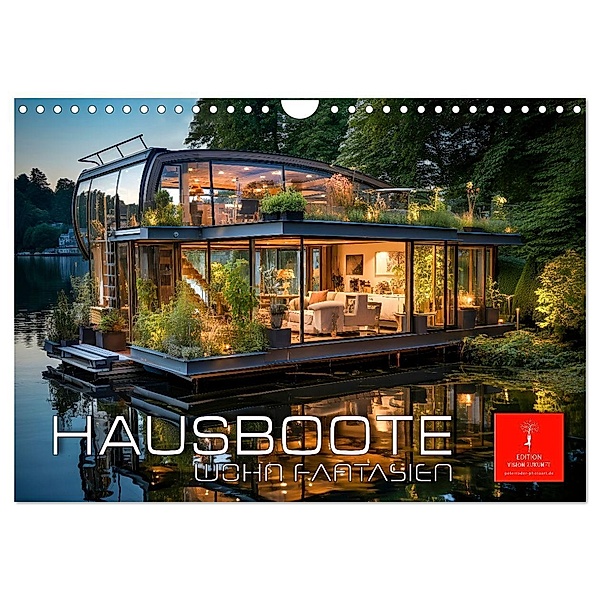 Hausboote Wohn Fantasien (Wandkalender 2024 DIN A4 quer), CALVENDO Monatskalender, Peter Roder