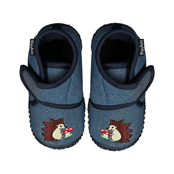 Playshoes Hausschuhe IGEL in jeansblau