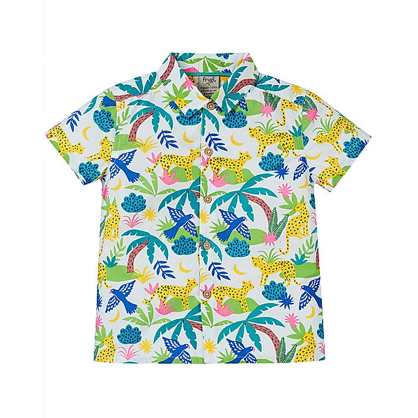 frugi Hawaii-Hemd JAGUAR JUNGLE in weiss