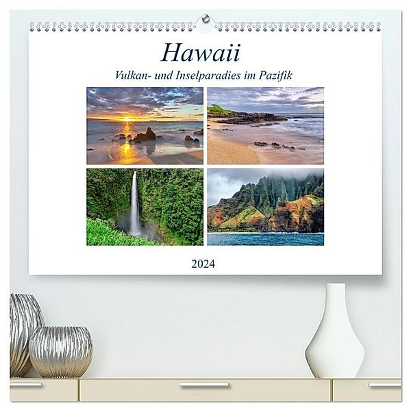 Hawaii - Vulkan- und Inselparadies im Pazifik (hochwertiger Premium Wandkalender 2024 DIN A2 quer), Kunstdruck in Hochglanz, Sandra Schänzer