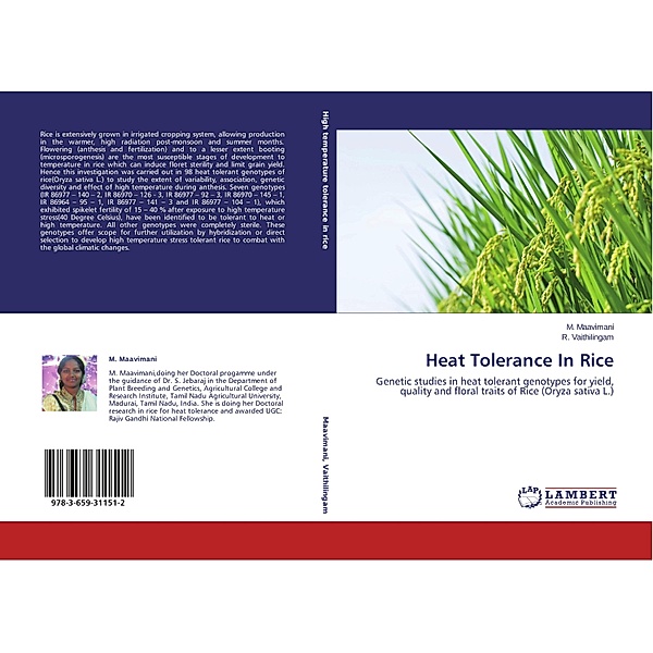 Heat Tolerance In Rice, M. Maavimani, R. Vaithilingam