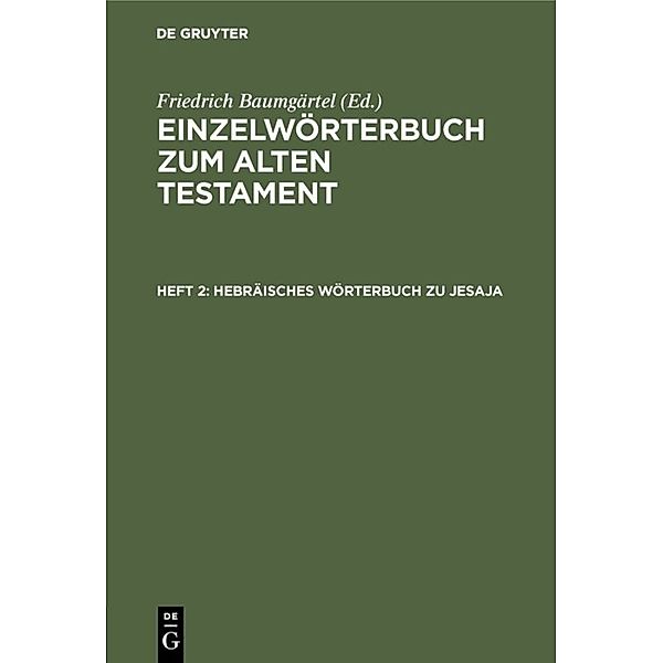 Hebräisches Wörterbuch zu Jesaja, Johannes Hempel