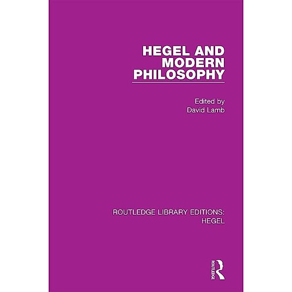 Hegel and Modern Philosophy