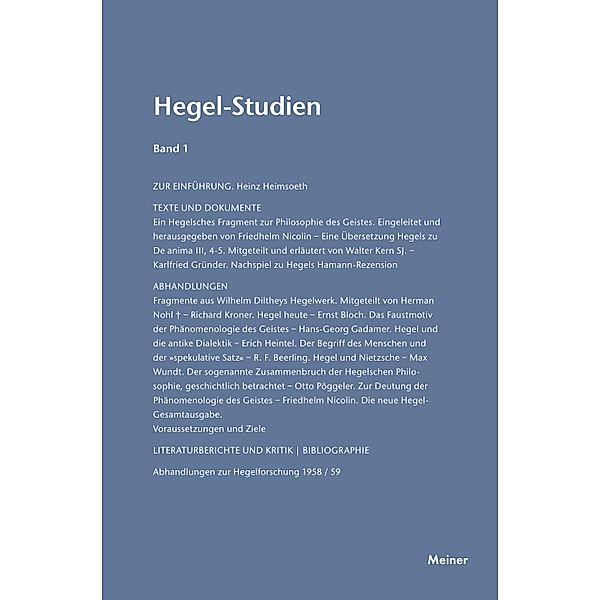 Hegel-Studien Band 1 / Hegel-Studien Bd.1