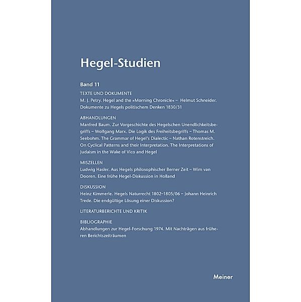 Hegel-Studien Band 11 / Hegel-Studien Bd.11